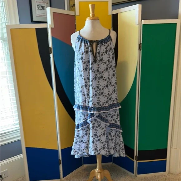 Max Studio Dresses Max Studio Blue Print Halter Sundress